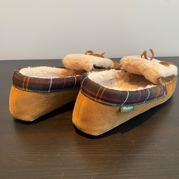 BARBOUR Darcie Faux Shearling Moccasin in Tan Suede - Size 8 - Picture 5 of 10